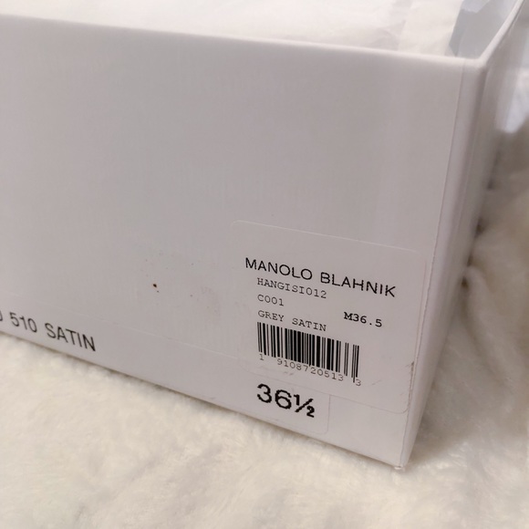 NWOT✨Manolo Blahnik Hangisi 70mm Satin Grey Pumps - Picture 8 of 8